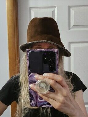 Vintage Ophelie Hats Brown Fur Felt Asymmetrical Cloche Mushroom Hat